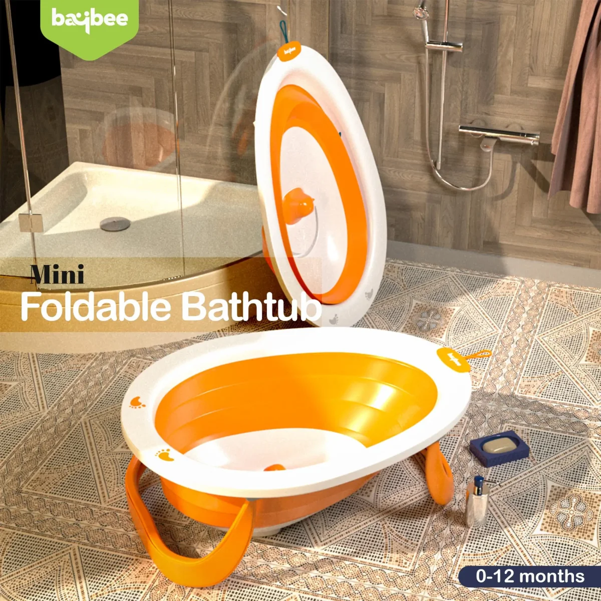 Baybee Ivola Foldable Baby Bath Tub for Kids, Mini Swimming Pool for Kids Bathtub for Baby - Image 4
