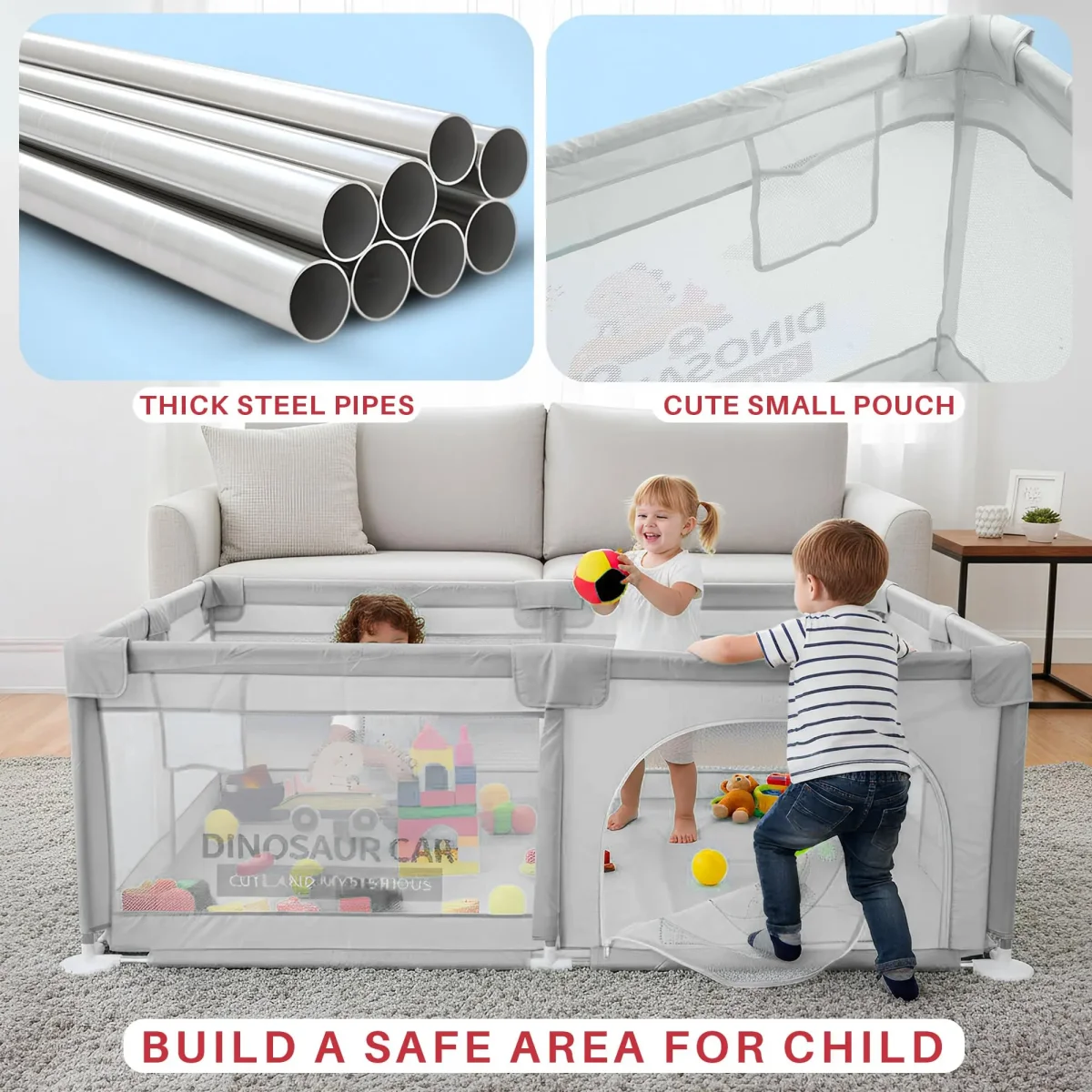 Baybee Nestoria Kids Playpen for Babies Baby Play Area Indoor Setup (180 x 150 CM) - Image 7