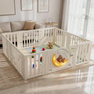 Baybee Cozybear (12 Panels) Foldable Playard for Baby