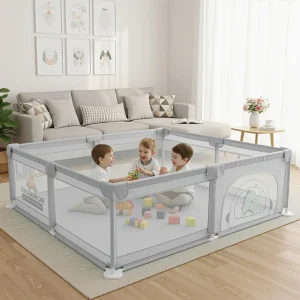Baybee JoyHub Kids Playpen for Babies Baby Play Area Indoor Setup with Zipper Door (200 x 180 CM)